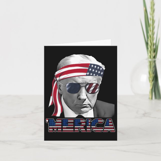 Carte Merica Trump 4 juillet heureux Trump Drapeau améri (Devant)