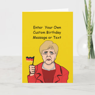 Carte Merkel avec drapeau allemand - -