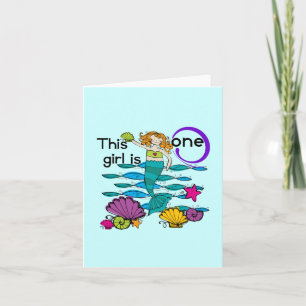 Carte Mermaid 1er Anniversaire Tshirts et cadeaux