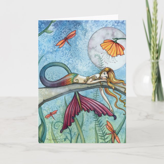 Carte Mermaid Art au bord de l'étang (Devant)