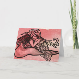 Carte Mermaid Blush Art Mermaids Aquarelle