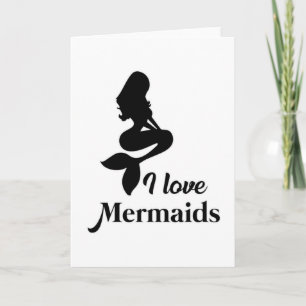 Carte Mermaid Girl Mermaids mignon Mer drôle Cadeau d'an