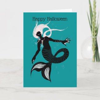 Carte Mermaid gothique Mer Noire Créature Halloween