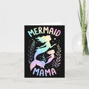 Carte Mermaid maman vintage mignon art fête des mères oe