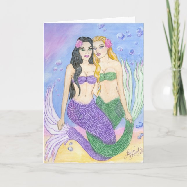 Carte Mermaid Meilleurs amis (Devant)