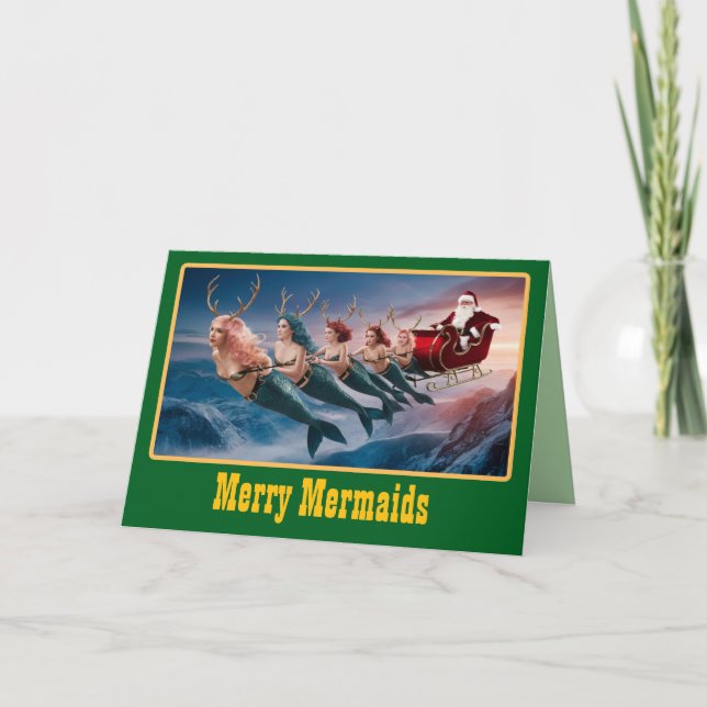 Carte Mermaid Noël drôle de vacances (Devant)