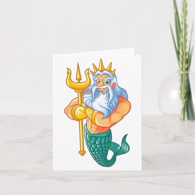 Carte Mermaid Security Shirt _ Funny Merman Swimming Gif (Devant)