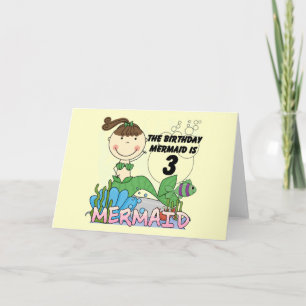 Carte Mermaid T-shirts et cadeaux pour le 3ème anniversa