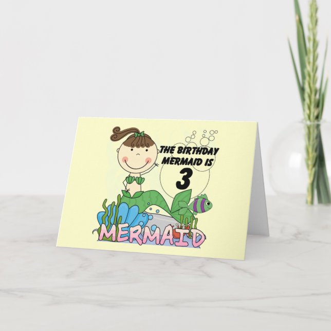 Carte Mermaid T-shirts et cadeaux pour le 3ème anniversa (Devant)