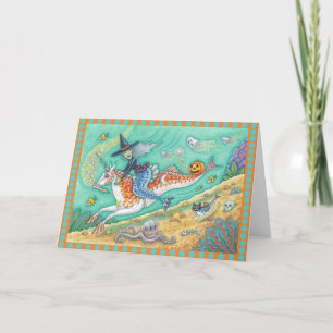CARTE MERMAID WITCH, IMAGINAIRE MERHORSE GREETING CARD B