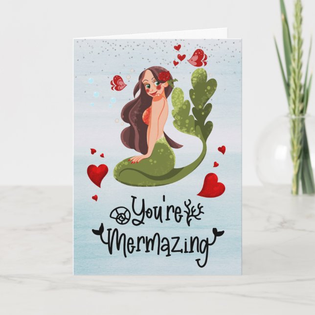 Carte Mermaid You're Mermazing Valentine Anniversary (Devant)