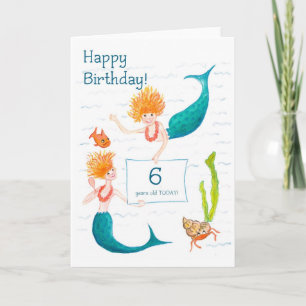Carte Mermaids 6e anniversaire