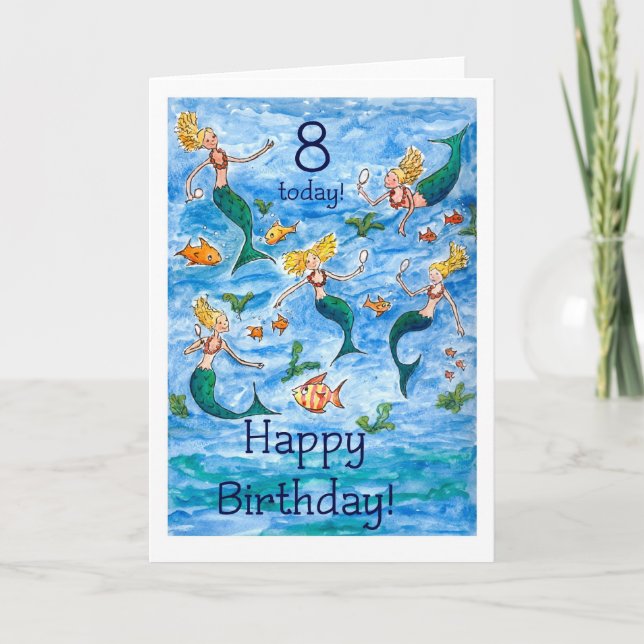 Carte Mermaids 8e anniversaire (Devant)
