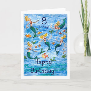Carte Mermaids 8e anniversaire