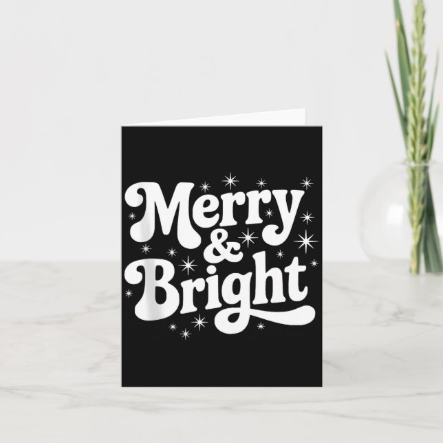 Carte Merry &amp; Bright Retro Christmas Groovy Holiday  (Devant)