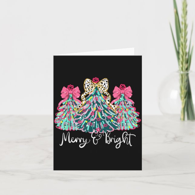 Carte Merry And Bright Nk Christmas Tree Xmas Holiday Wo (Devant)