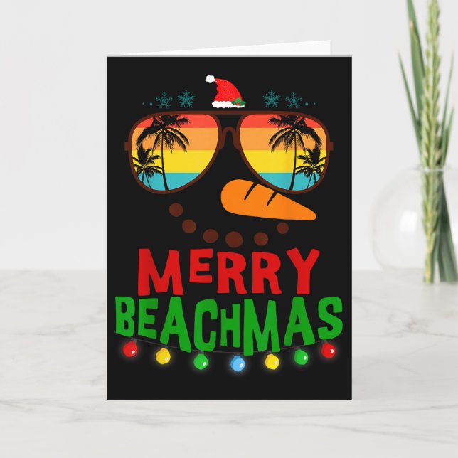 Carte Merry Beachmas Trocal Christmas Hawaii Snowman Bea (Devant)