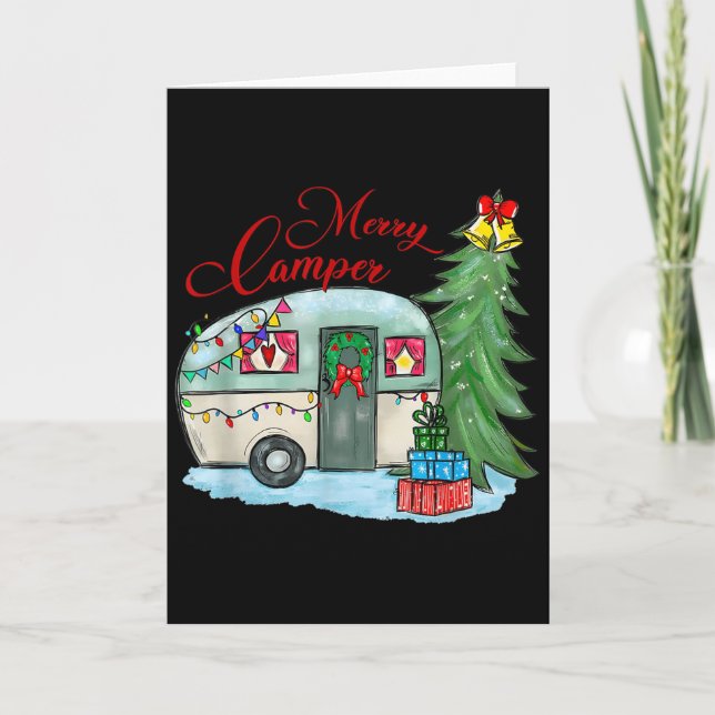 Carte Merry Camper Christmas Santa Camper Camng Truck Xm (Devant)