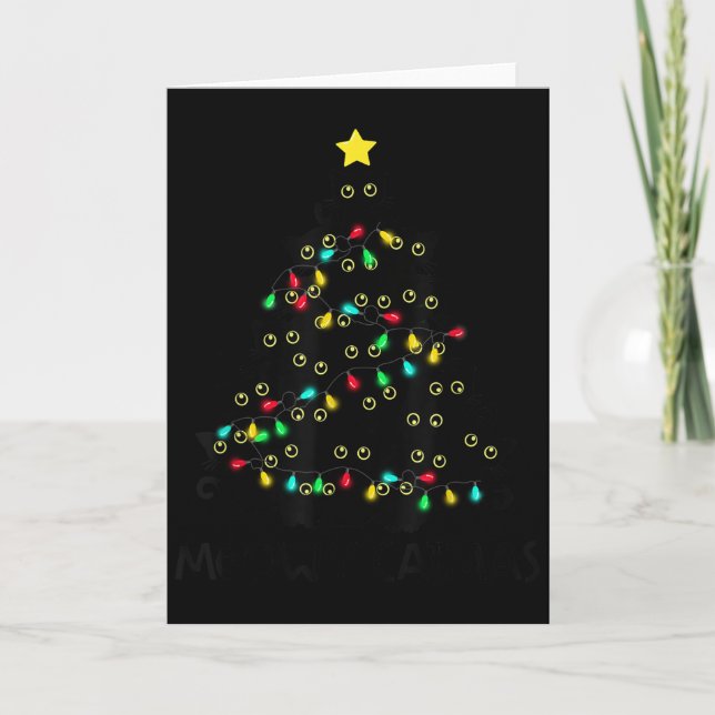 Carte Merry Catmas Cat Christmas Tree Kids Girls Boys Me (Devant)