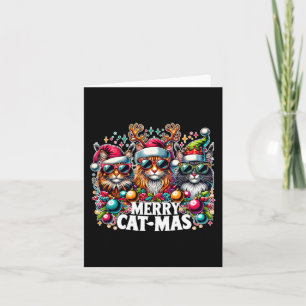 Carte Merry Catmas Cat-mas Crew Christmas Fun Cats