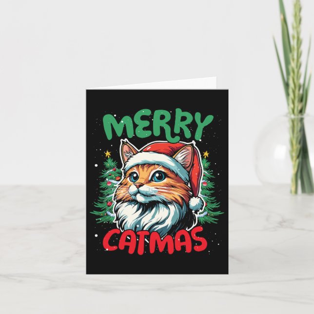 Carte Merry Catmas Funky Christmas Duck Lover (Devant)