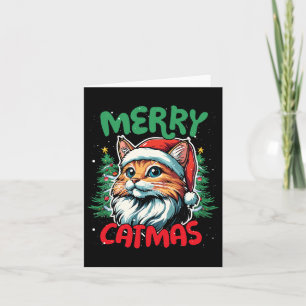 Carte Merry Catmas Funky Christmas Duck Lover