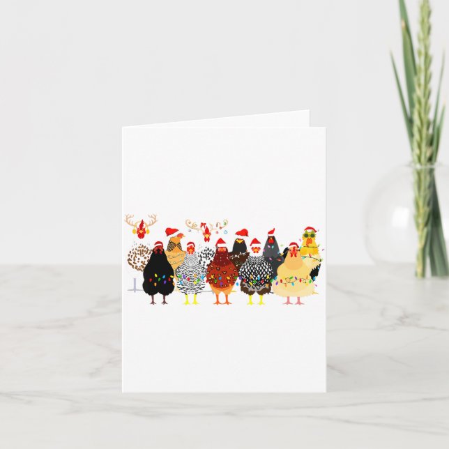 Carte Merry Chickmas Chicken Christmas Ornament Lights S (Devant)