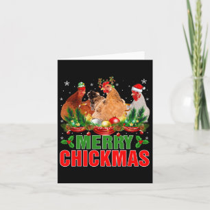 Carte Merry Chickmas Poulets Chapeau De Père Noël Agricu