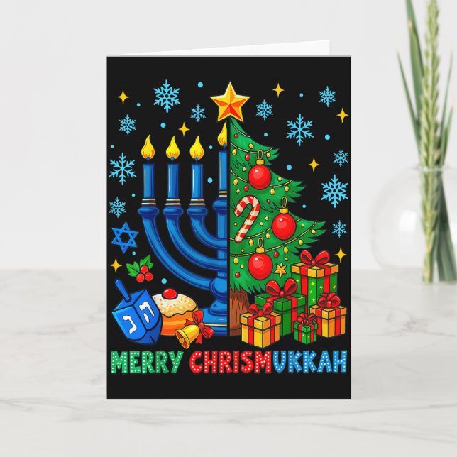 Carte Merry Chrismukkah Happy Christmas Hanukkah Pajama  (Devant)