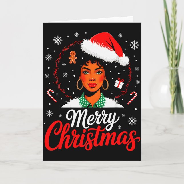 Carte Merry Christmas Black Women African American Xmas  (Devant)