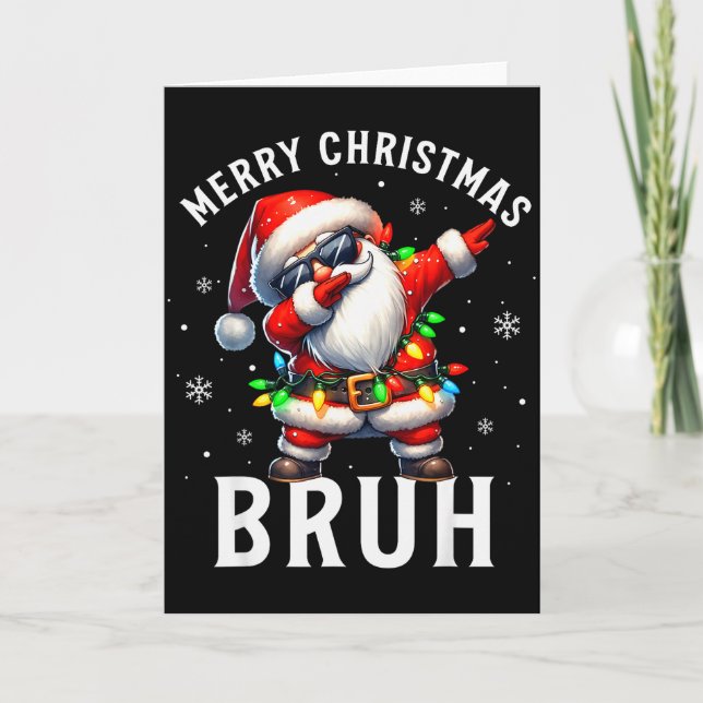 Carte Merry Christmas Bruh Funny Santa Claus Retro Men W (Devant)