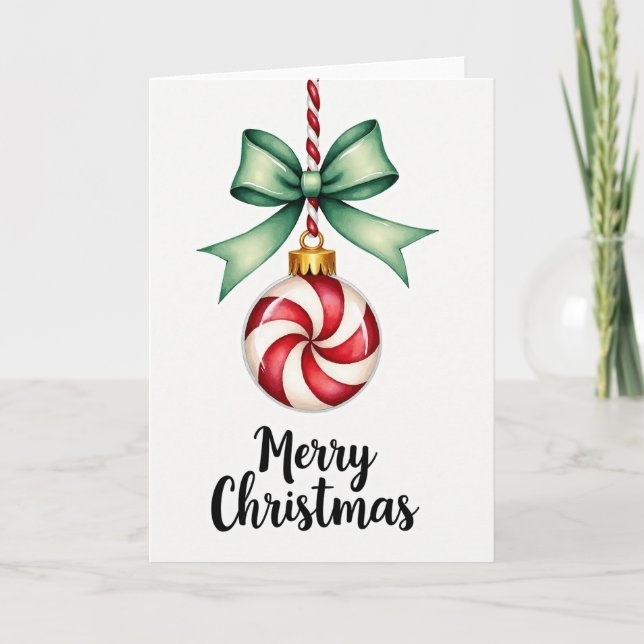 Carte Merry Christmas Candy Cane Ornament (Devant)