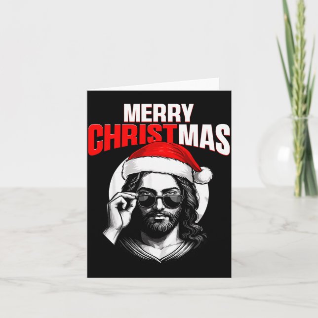 Carte Merry Christmas Christian Jesus Pajamas Pjs Xmas M (Devant)