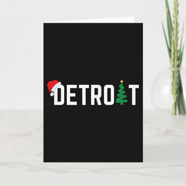 Carte Merry Christmas Detroit Happy Holidays Michigan Sa (Devant)