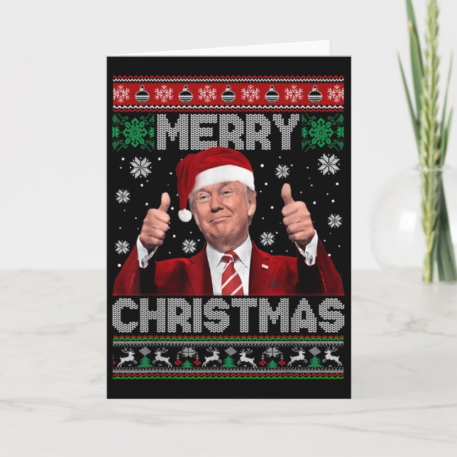 Carte Merry Christmas Donald Trump Santa Family Xmas Ugl (Devant)