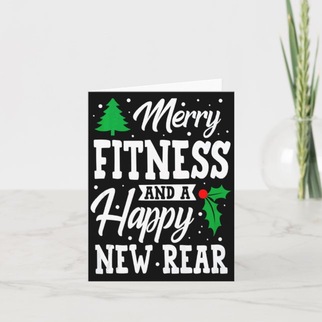 Carte Merry Christmas Fitness Happy New Rear Workout Xma (Devant)