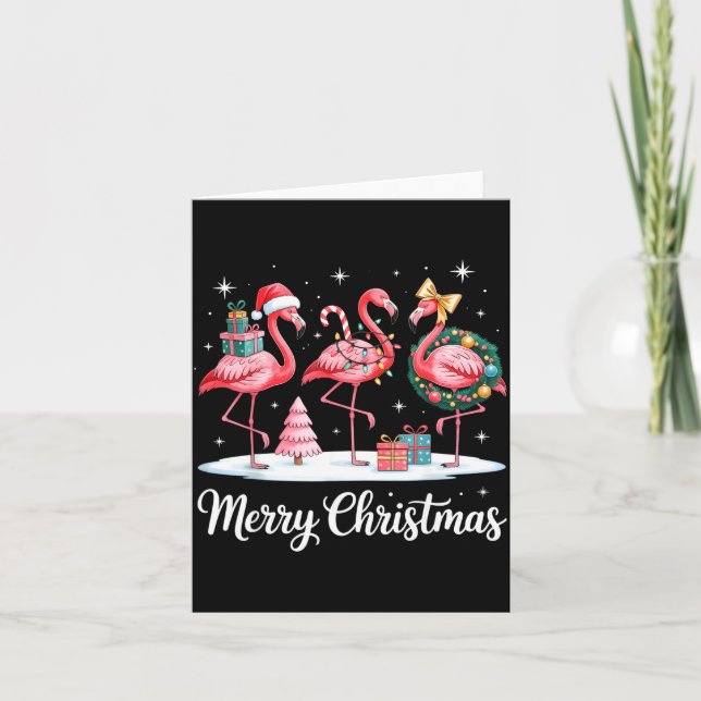 Carte Merry Christmas Flamingo Women Girls Kids Xmas Fla (Devant)