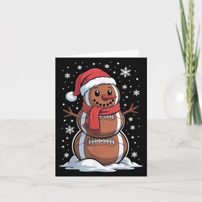 Carte Merry Christmas Football Snowman Holiday Srts Xmas (Devant)