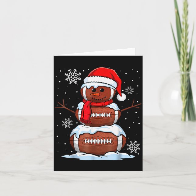 Carte Merry Christmas Football Snowman Holiday Srts Xmas (Devant)