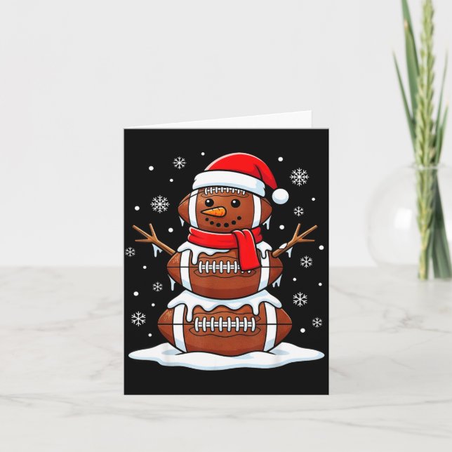 Carte Merry Christmas Football Snowman Holiday Srts Xmas (Devant)