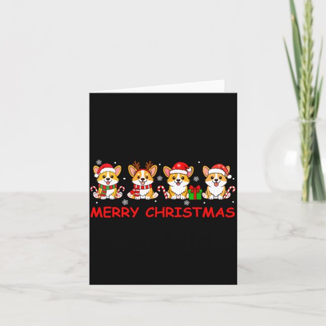 Carte Merry Christmas Funny Corgi Xmas Cute Dogs Lovers  (Devant)