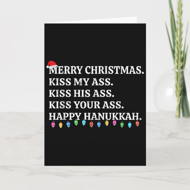 Carte Merry Christmas Funny Kiss My Xmas Men &amp; Women (Devant)