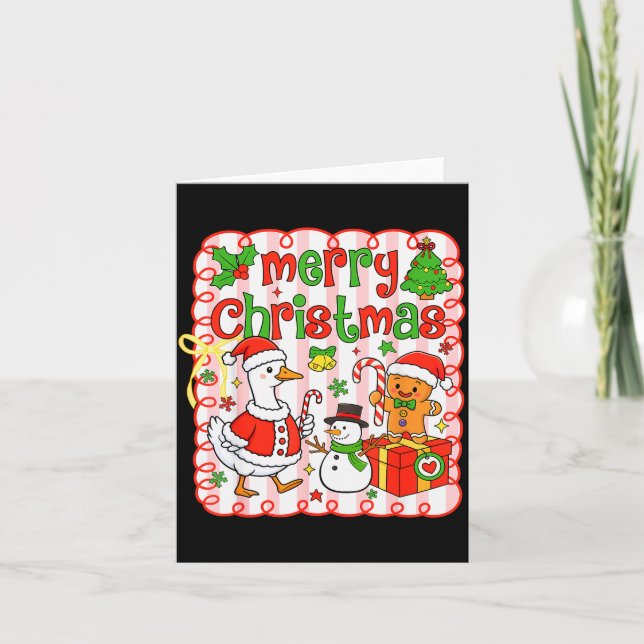 Carte Merry Christmas Funny Merry Goosemas Christmas Sil (Devant)