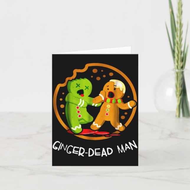 Carte Merry Christmas Ginger-dead Man Cookie Zombie Xmas (Devant)