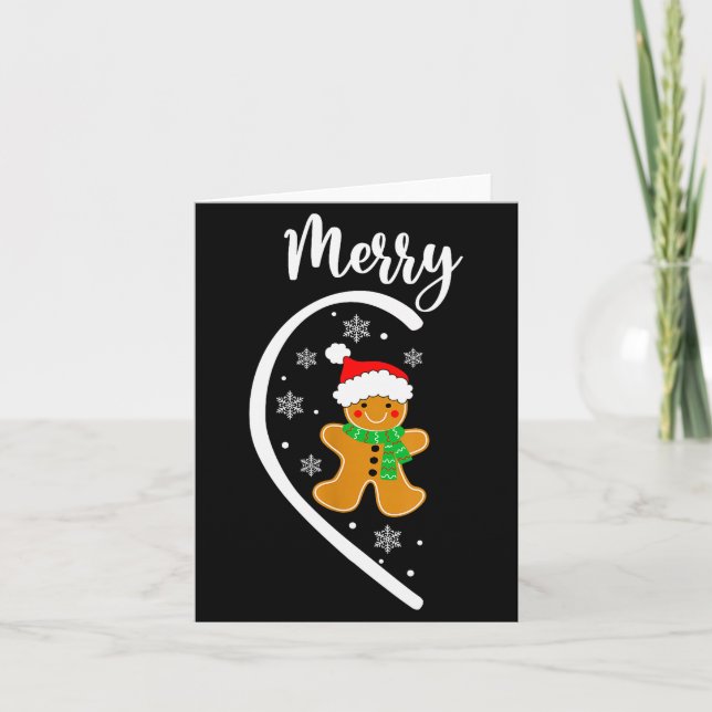 Carte Merry Christmas Gingerbread Couple Christmas Pajam (Devant)