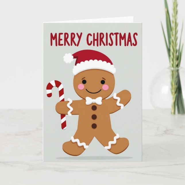 Carte Merry Christmas Gingerbread Man Card (Devant)