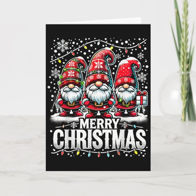 Carte Merry Christmas Gnome Funny Family Christmas  (Devant)