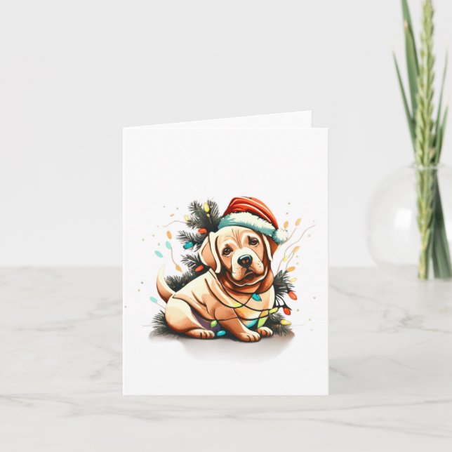 Carte Merry Christmas Golden Retriever Puppy  (Devant)