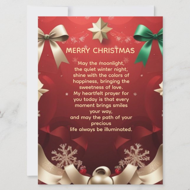 Carte Merry Christmas Greeting Card with Festive Ribbons (Devant)