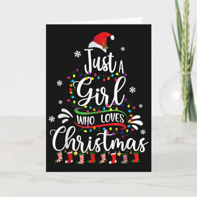 Carte Merry Christmas Just A Girl Who Loves Christmas Tr (Devant)